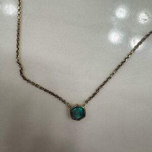 Kendra Scott 18k Gold Vermeil Necklace with Iridescent Blue Opal Pendant